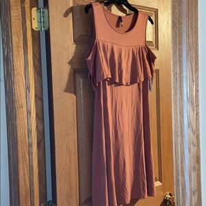 iNg Collection cut out shoulder dress cinnamon L